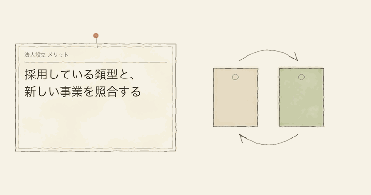 採用している類型と、新しい事業を照合する