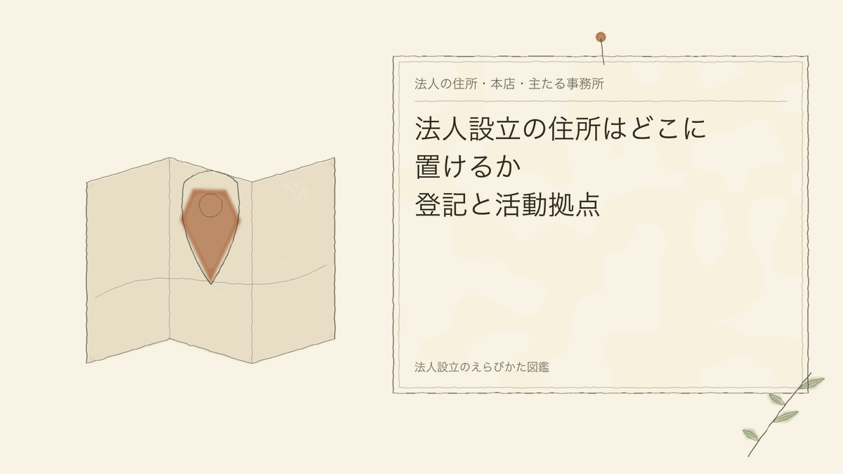 法人設立の住所はどこに置けるか｜登記と活動拠点