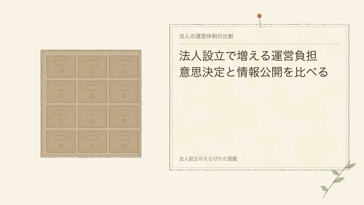 法人設立で増える運営負担｜意思決定と情報公開を比べる