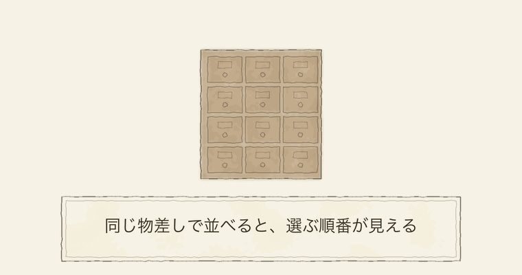 同じ物差しで並べると、選ぶ順番が見える