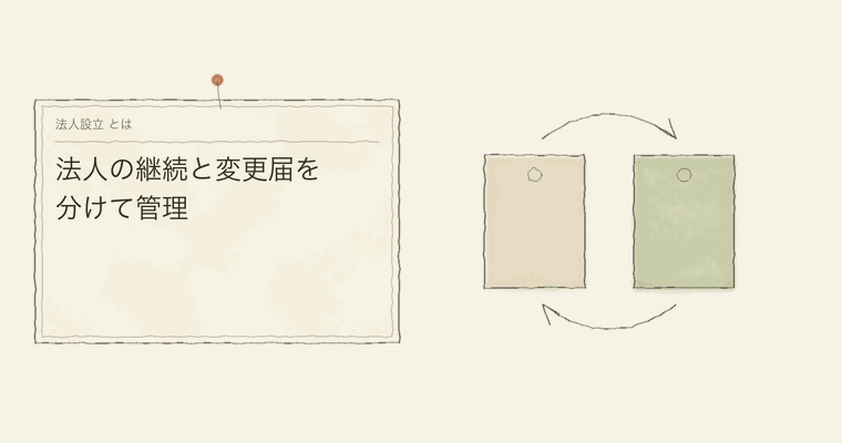 法人の継続と変更届を分けて管理