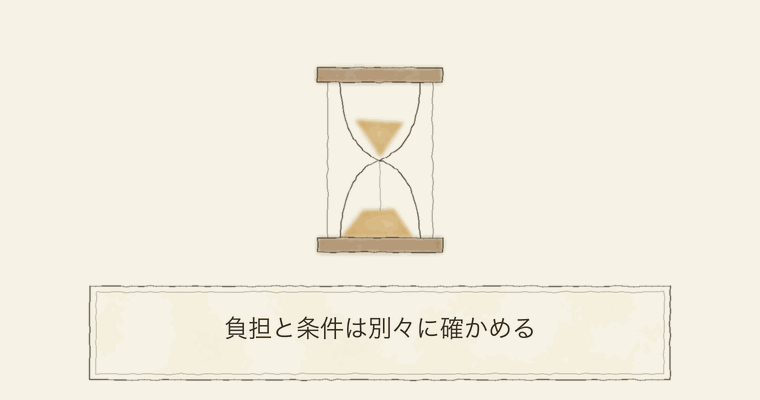 負担と条件は別々に確かめる