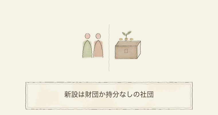 新設は財団か持分なしの社団