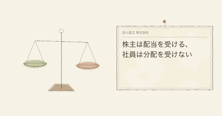 株主は配当を受ける、社員は分配を受けない
