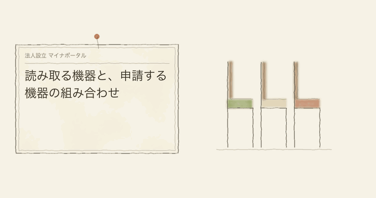 読み取る機器と、申請する機器の組み合わせ