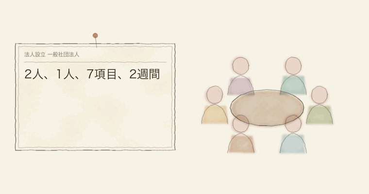 2人、1人、7項目、2週間