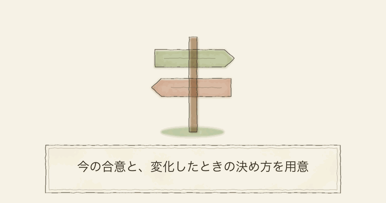 今の合意と、変化したときの決め方を用意