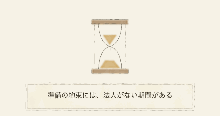 準備の約束には、法人がない期間がある