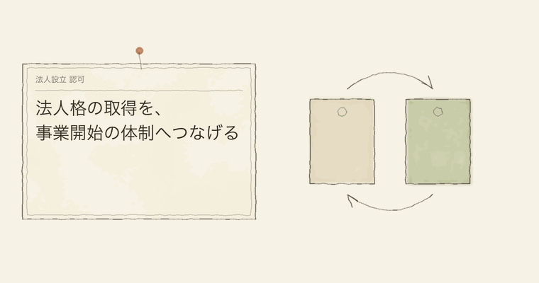 法人格の取得を、事業開始の体制へつなげる