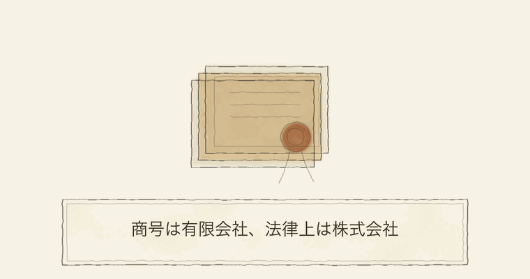商号は有限会社、法律上は株式会社