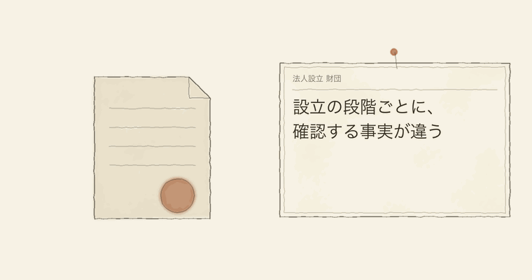 設立の段階ごとに、確認する事実が違う